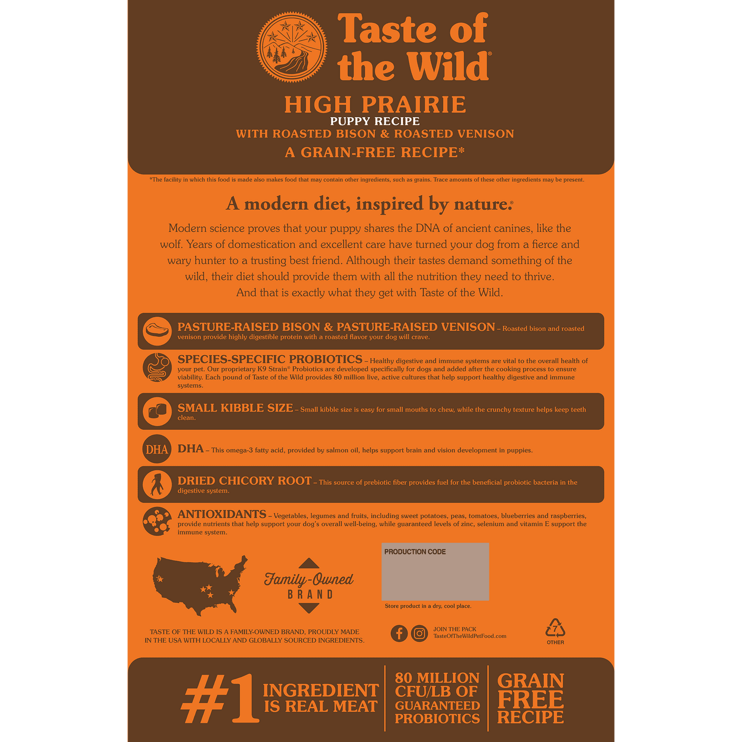 Taste Of Wild High prairie Puppy Recipe with Roasted Bison & Roasted Venison