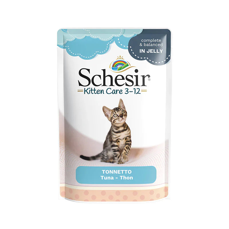 Schesir Kitten Care- Pouch In Jelly  3-12 Tuna Wet Food 85g 