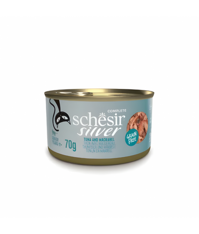 Schesir Silver Senior Cat Wholefood - Tuna And Mackerel 70g 