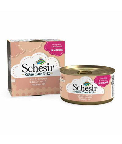 Schesir Kitten Can Mousse 3-12 Chicken Wet Food 85g 