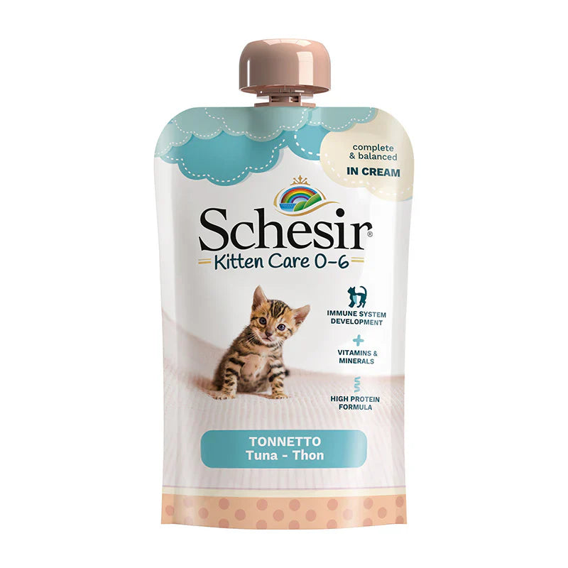 Schesir Kitten Pouch Cream 0-6 Tuna Wet Food 150g 