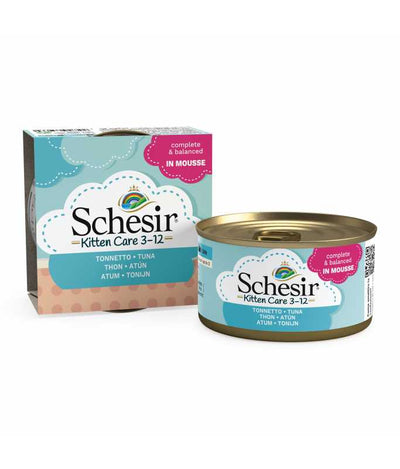Schesir Kitten Can Mousse 3-12 Tuna Wet Food 85g 
