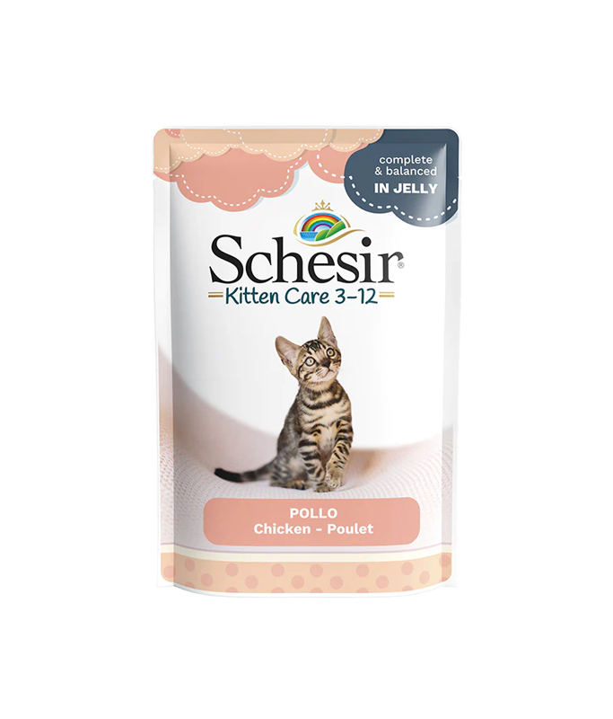 Schesir Kitten Care 3-12 in Jelly Chicken Pouch 85g 
