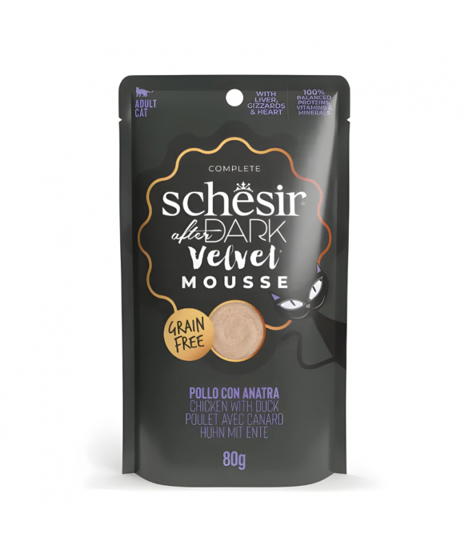 Schesir After Dark Velvet Mousse For Cat - Chicken With Duck 80g 