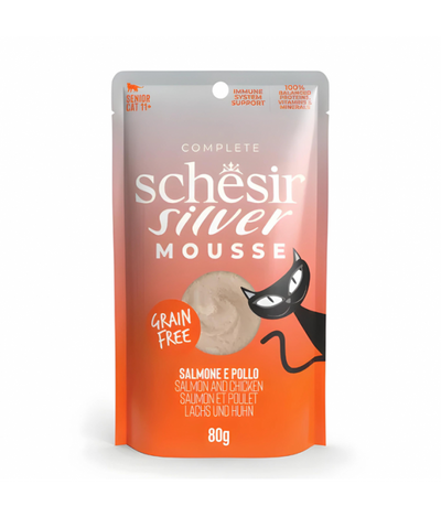 Schesir Silver Mousse Senior Cat - Salmon And Chicken 80g 