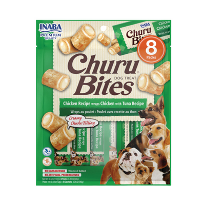 Inaba Churu Bites for Dog Chicken with Tuna Recipe 8PCS/PK - 96g