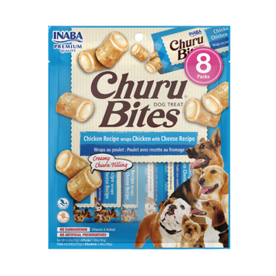 Inaba Churu Bites for Dog Chicken with Cheese Recipe 8PCS/PK - 96g