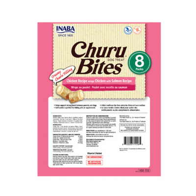Inaba Churu Bites for Dog Chicken with Salmon Recipe 8PCS/PK - 96g