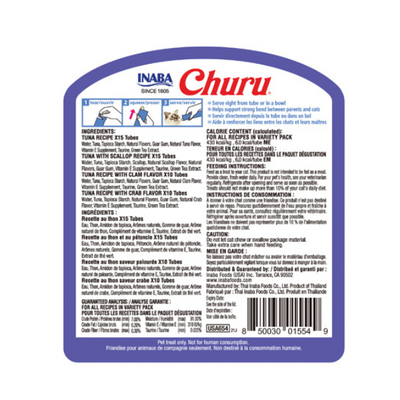 Inaba Churu Tuna & Seafood Varieties - 50 Tubes - 700g