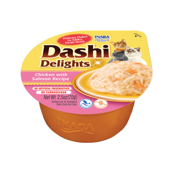 Inaba Dashi Delight Chicken with Salmon Recipe Cat Treat 70G