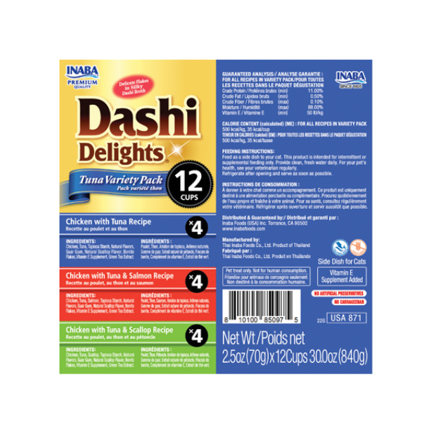 Inaba Dashi Delight Tuna Variety 12PCS/PK - 840g