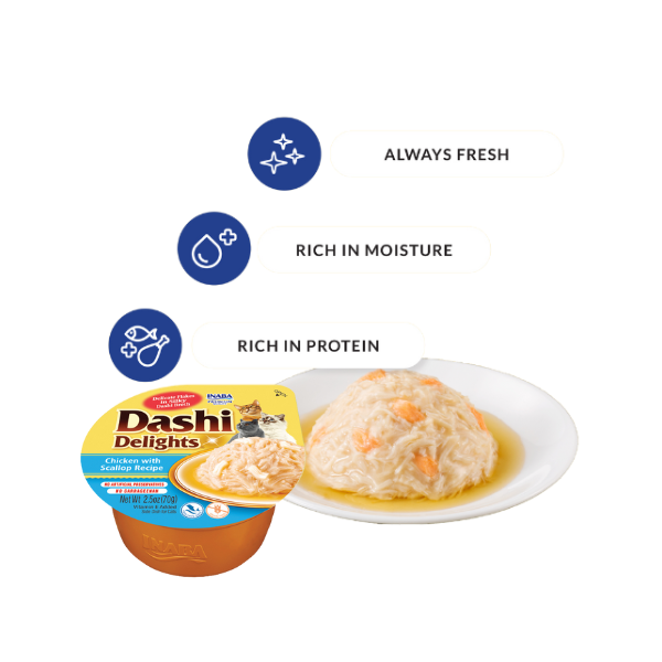 Inaba Dashi Delight- Chicken with Scallop Recipe Cat Treat 70G