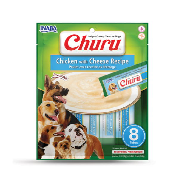Inaba Dog Churu Chicken with Cheese Recipe 8PCS/PK - 112g