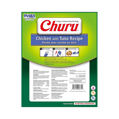 Inaba Dog Churu Chicken with Tuna Recipe 8PCS/PK - 112g
