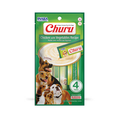 Inaba Dog Churu Chicken with vegetable recipe 4PCS/PK - 56g