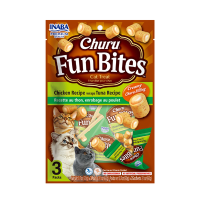 Inaba Churu Fun Bites Chicken Wrap Tuna with Scallop Recipe 3PCS/PK - 60g