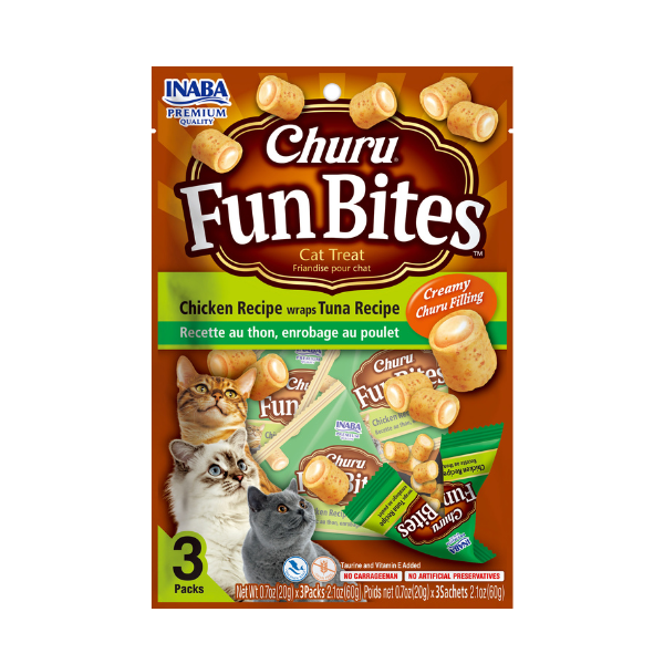 Inaba Churu Fun Bites Chicken Wrap Tuna Recipe 3PCS/PK - 60g