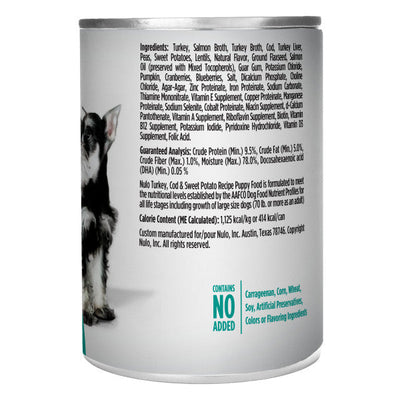 Nulo Puppy Grain-Free Turkey, Cod, & Sweet Potato 369g Can