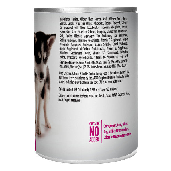 Nulo Puppy Grain-Free Chicken, Salmon, & Lentils 369g Can