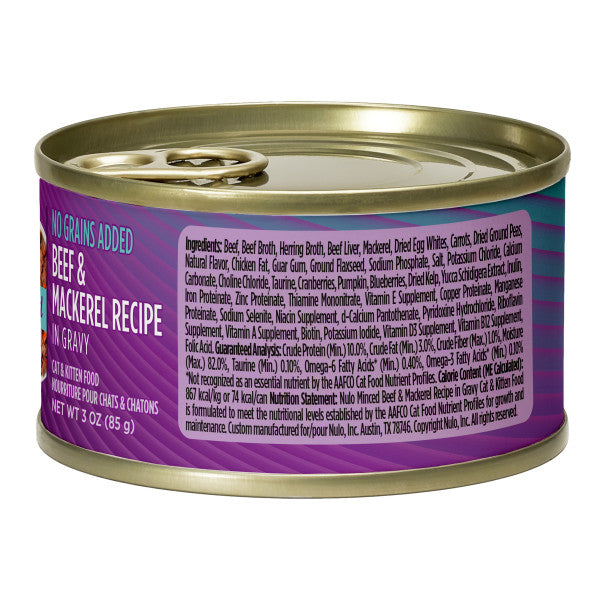 Nulo Cat Minced Beef & Mackerel Wet Food 85g Can
