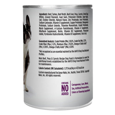 Nulo Dog Grain-Free Beef, Peas, & Carrots Dog Wet Food 369g Can