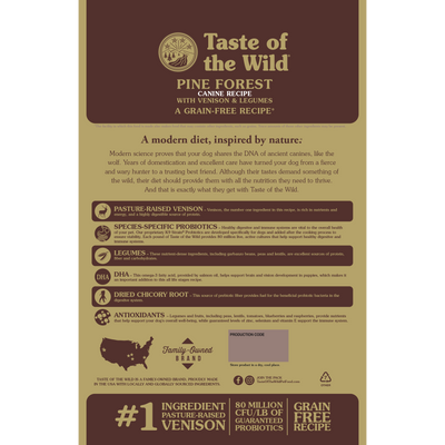 Taste Of Wild Pine Forest Canine Recipe with Venison & Legumes
