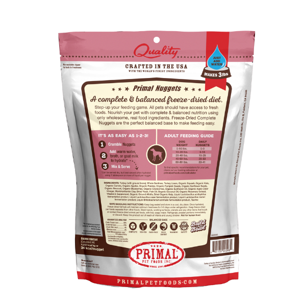 Primal Canine Turkey & Sardine Grain-Free Dog Freeze Dried Food