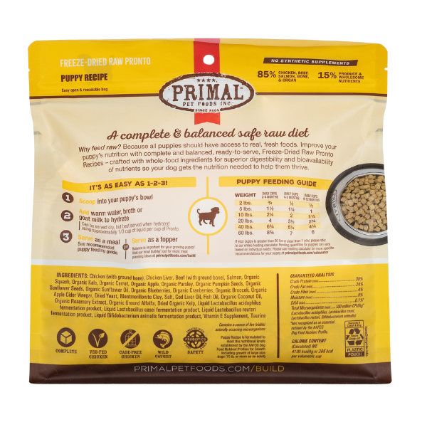 Primal Canine Chicken-Salmon Puppy Pronto Dog Food