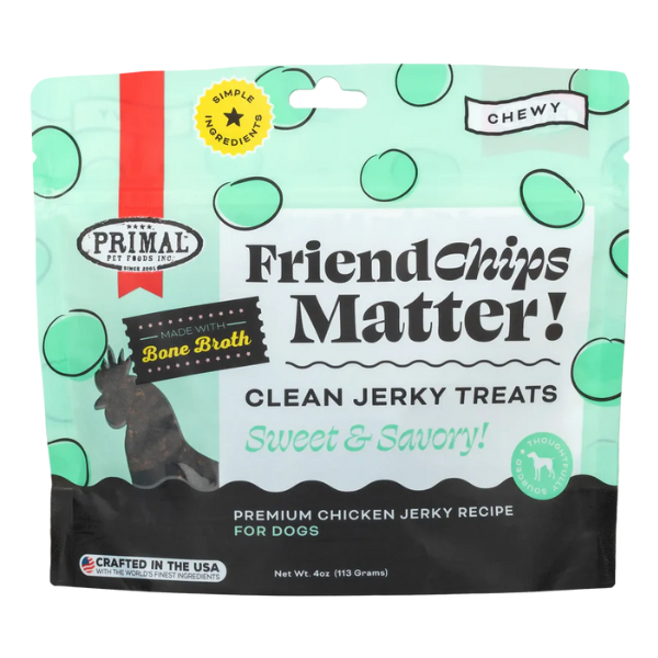 Primal FriendChips Matter Chicken with Broth Jerky Treat 4 oz - PetCentral Qatar
