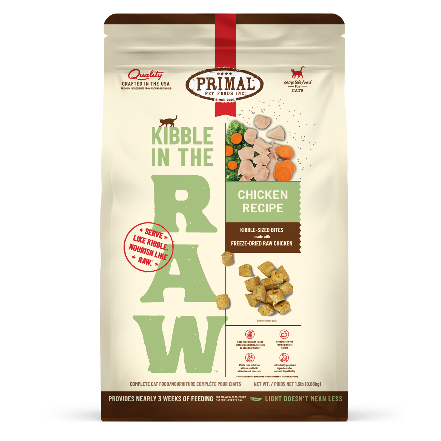 Primal Kibble in the Raw Cat Food Chicken Recipe - PetCentral Qatar