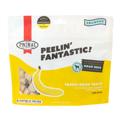 Primal Peelin Fantastic Chicken & Banana with Goat Milk Freeze-Dried Treat 2 oz - PetCentral Qatar