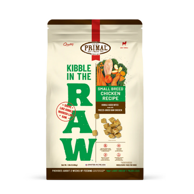 Primal Small Breed Canine Chicken Kibble in the Raw - PetCentral Qatar