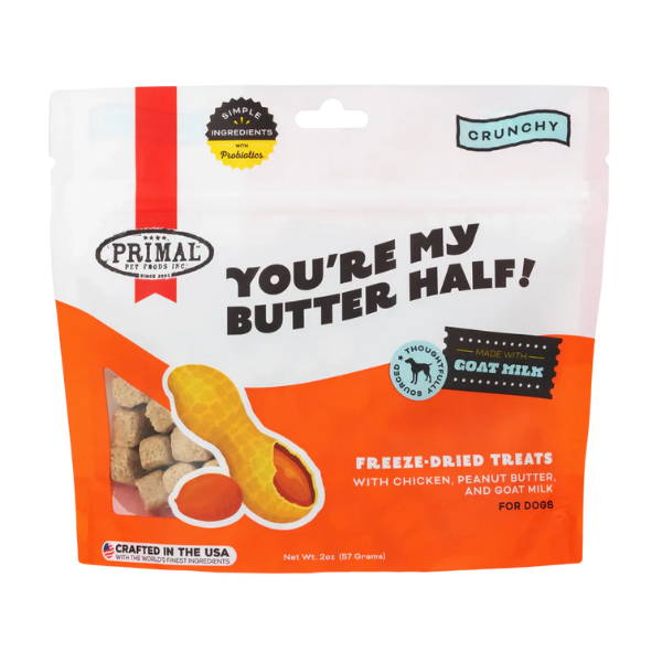 Primal You're My Butter Half Chicken & Peanut Butter with Goat Milk Freeze-Dried Treat 2 oz - PetCentral Qatar