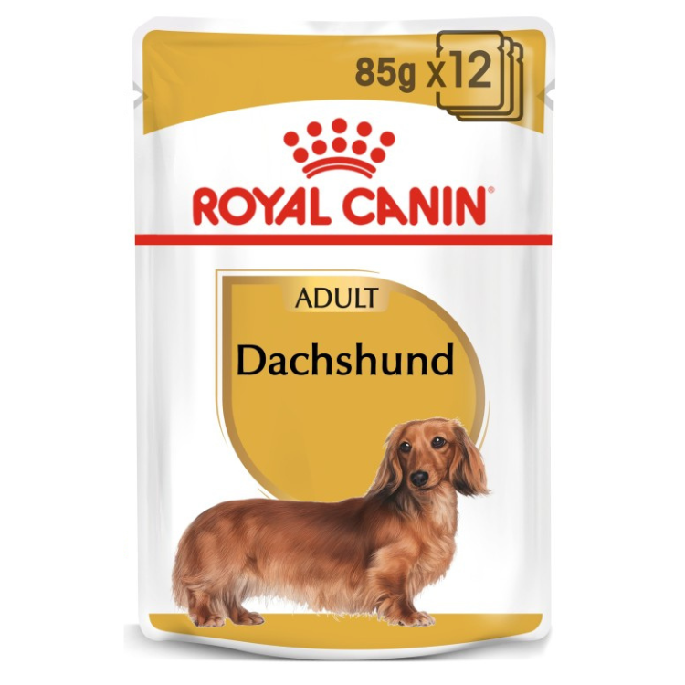 Royal Canin Dachshund Adult Wet Food 12x85g Pouches available at PetCentral Qatar