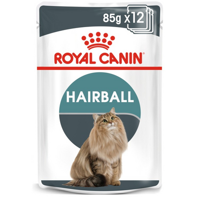 Royal Canin Hairball Care Cat Gravy Wet Food 12x85g Pouches available at PetCentral Qatar
