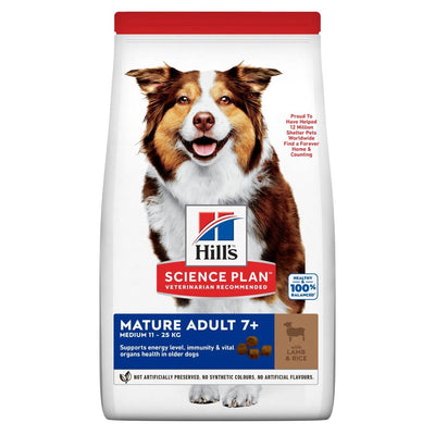 Hill's Science Plan Medium Mature Adult 7+ Dog Food with Lamb & Rice