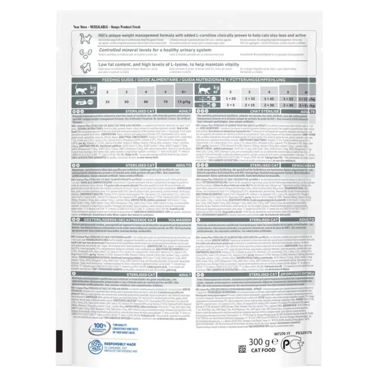 Hills Science Plan Sterilised  Adult Cat Food with Chicken