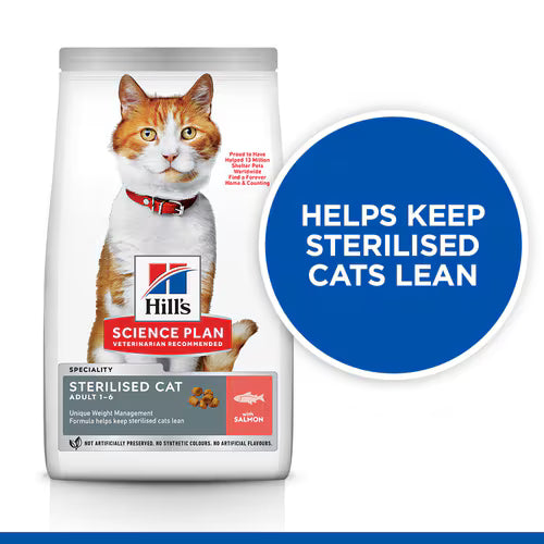Hills Science Plan Sterilised  Adult Cat Food with Salmon 1.5kg