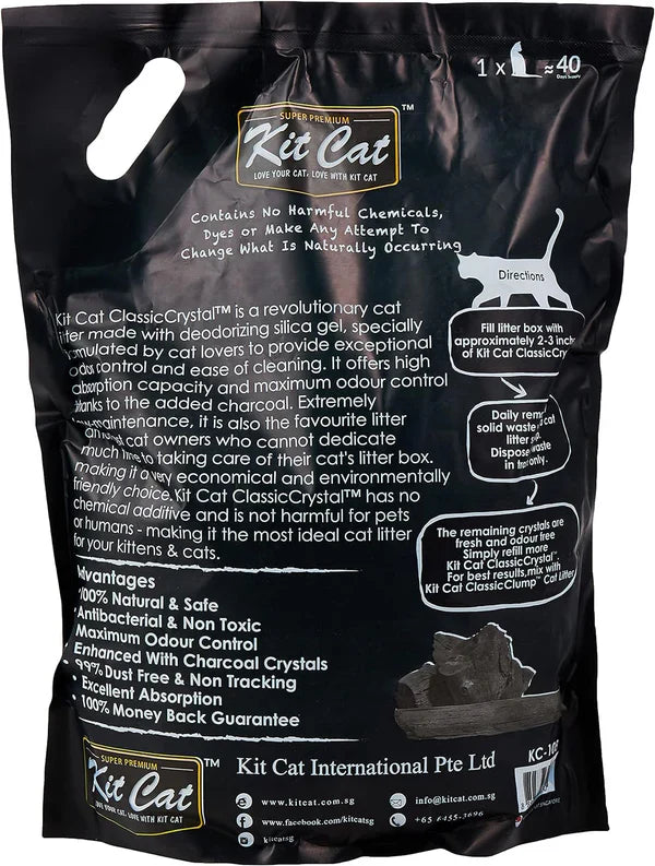 Kit Cat Classic Crystal Cat Litter Charcoal  (5 Litres)