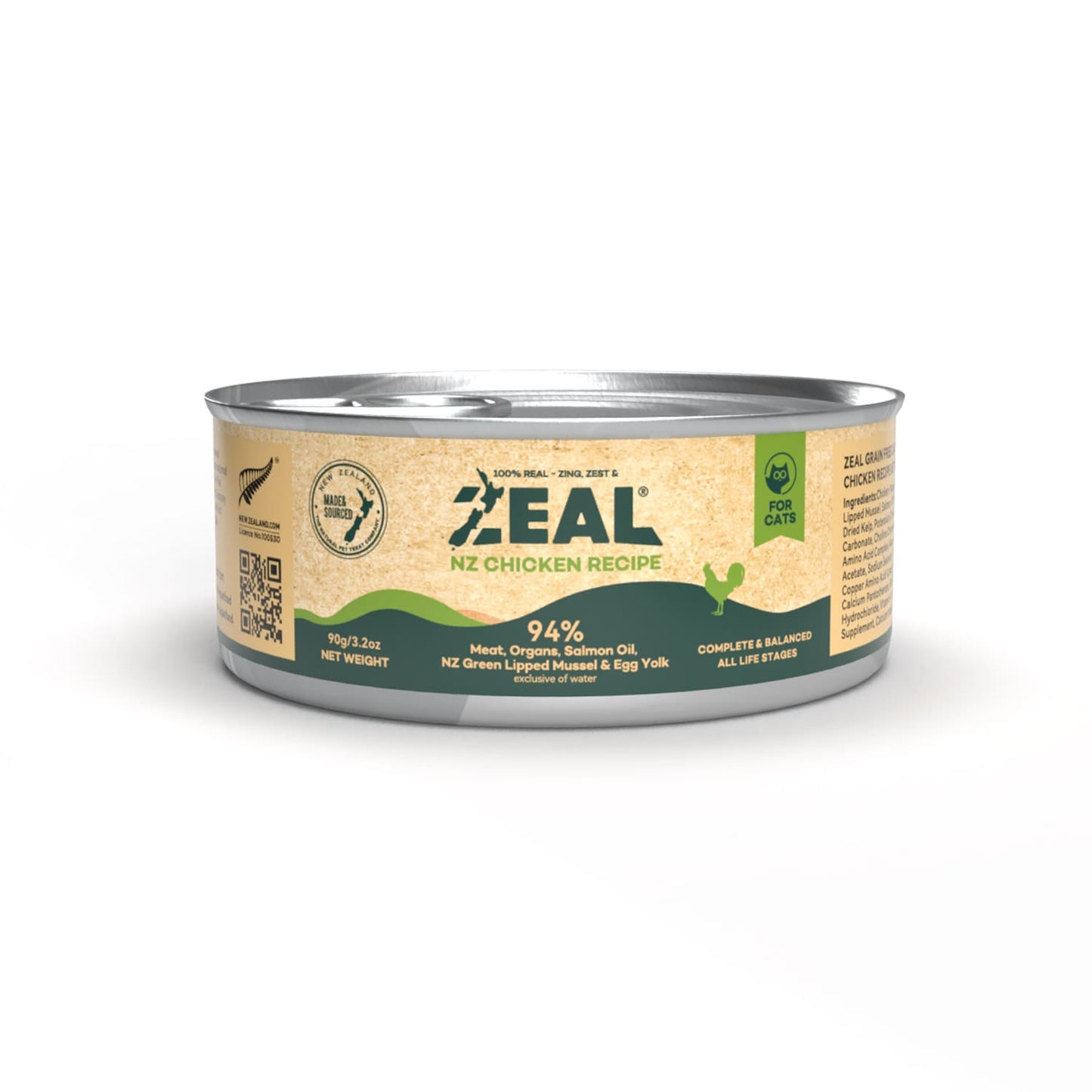 Zeal Grain Free Canned Cat Food 90g (Chicken Recipe)