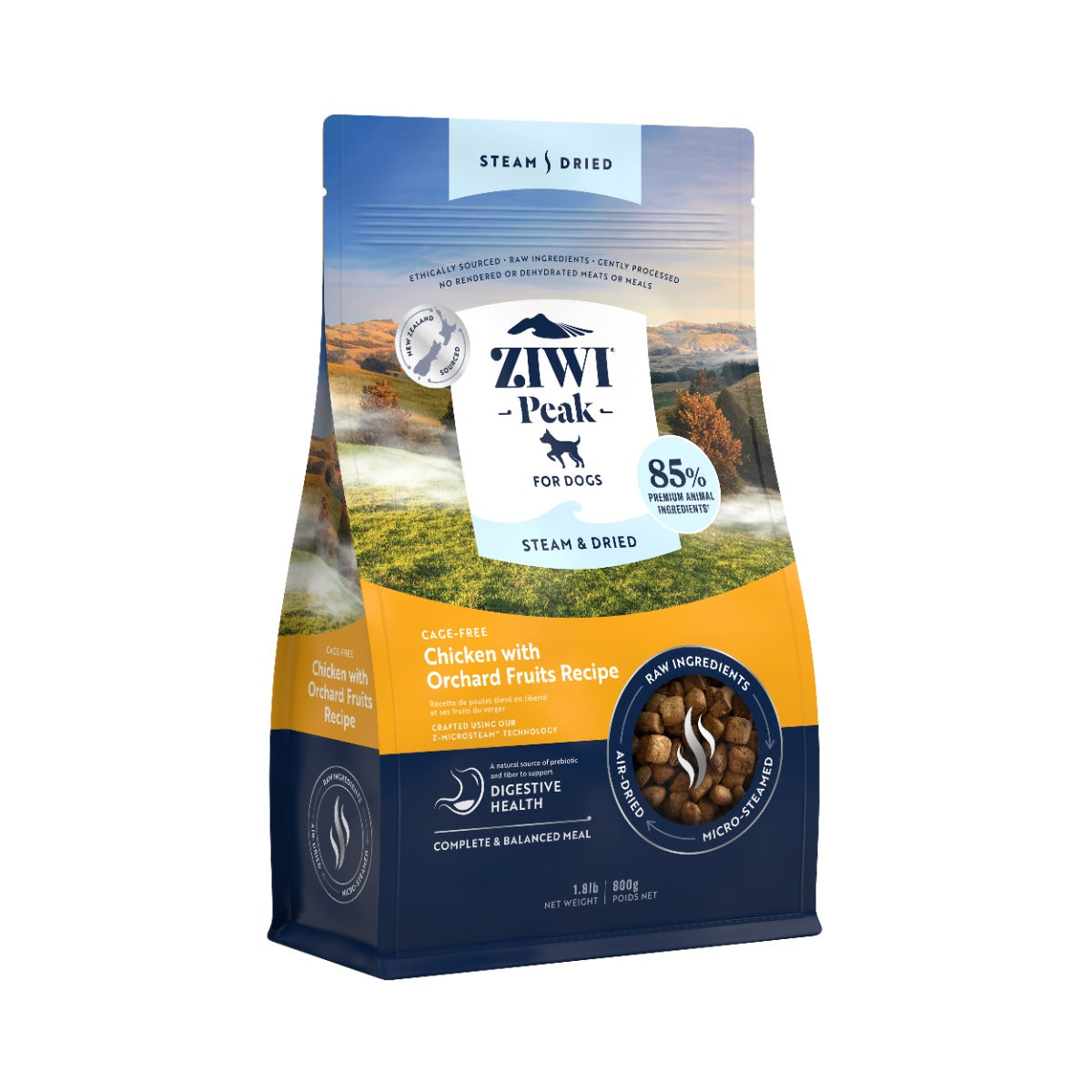 ZIWI Peak Steam & Dried Cage-Free Chicken with Orchard Fruits Recipe Dry Dog Food 1.5KG/NA